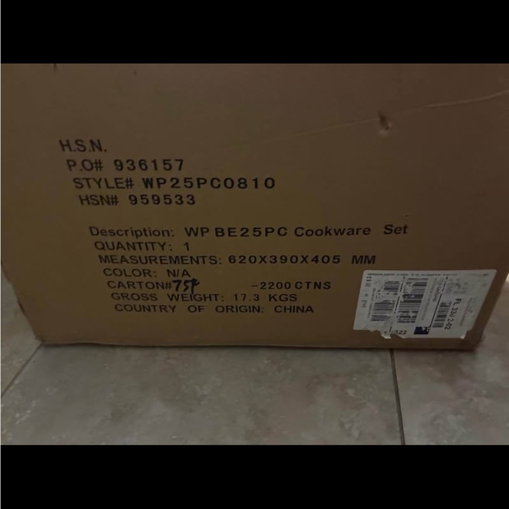 HSN WP25PC Cookware Set